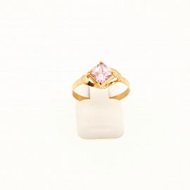 ANILLO SOLITARIO PIEDRA ROMBO /O.ROJO